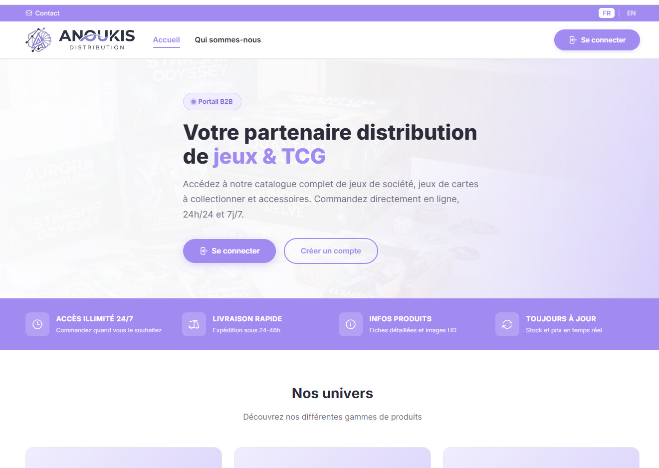 Anoukis Distribution - portail B2B jeux & TCG