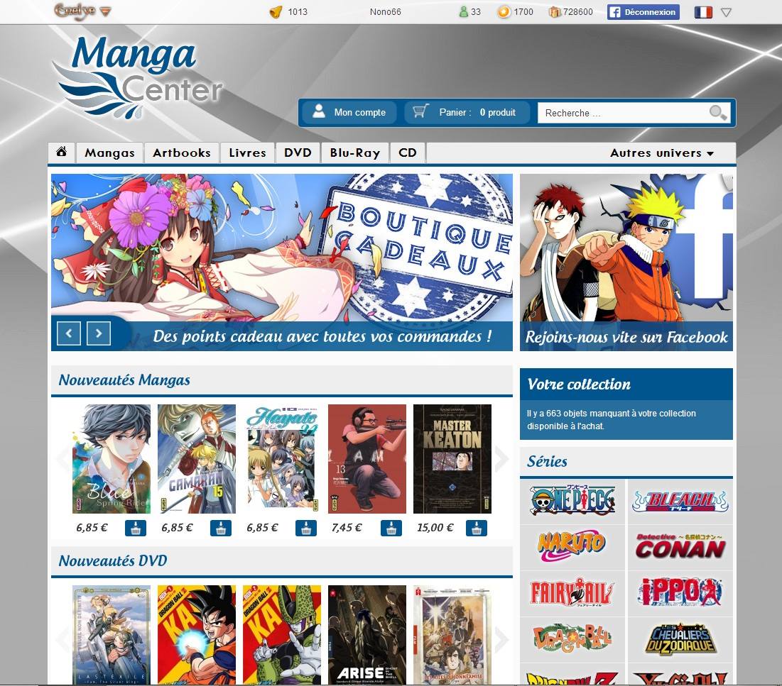 Manga Center - boutique en ligne de mangas et DVD